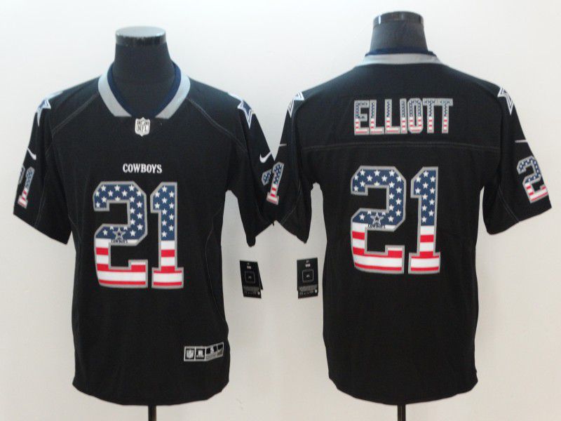 Men Dallas cowboys #21 Elliott Nike USA Flag Fashion Black Color Rush Limited NFL Jerseys->dallas cowboys->NFL Jersey